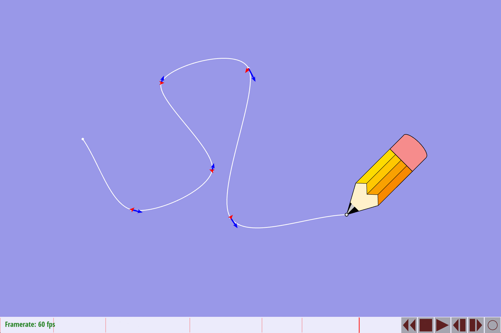Catmull Rom curve drawn with a pencil