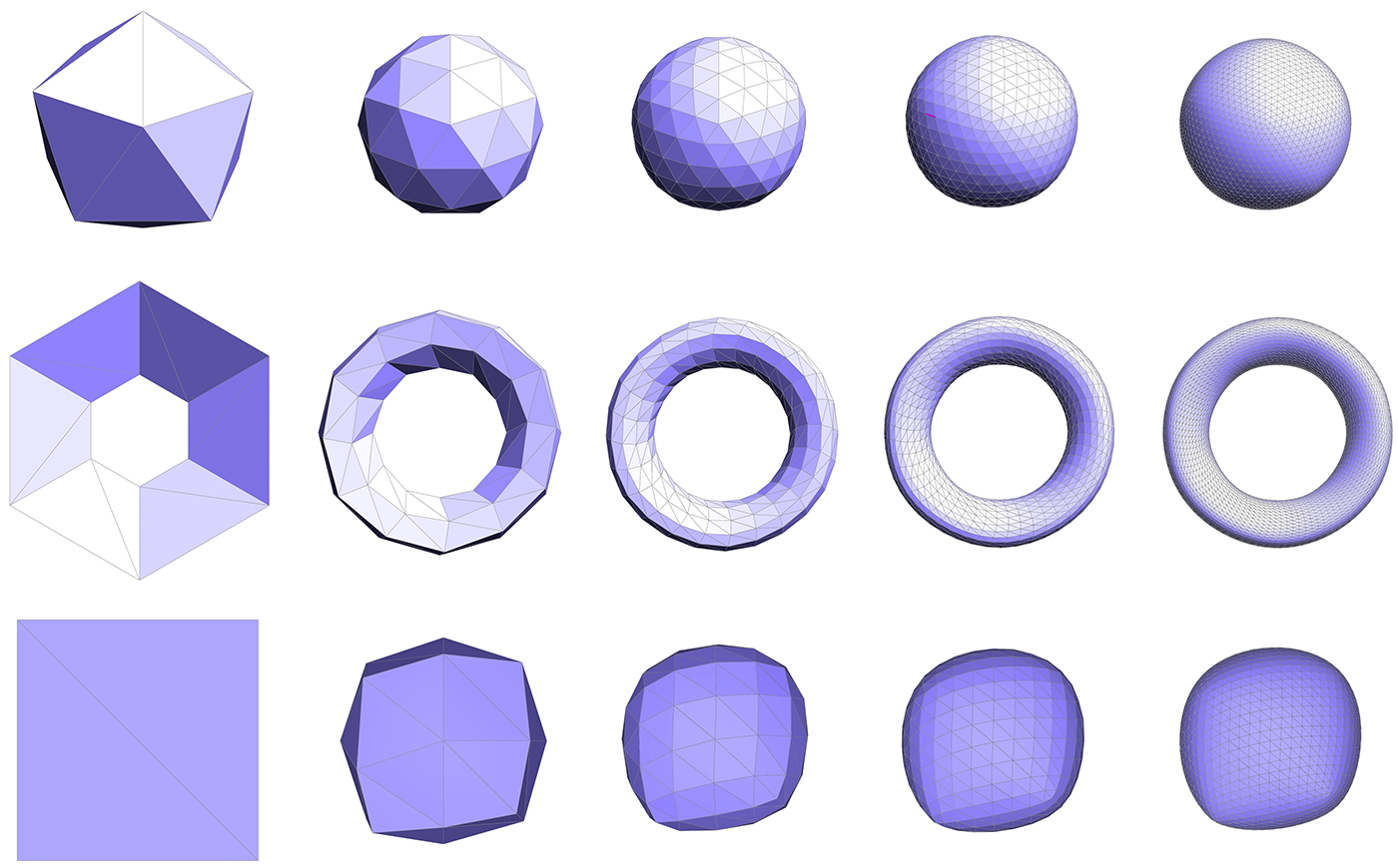 Loop subdivision examples